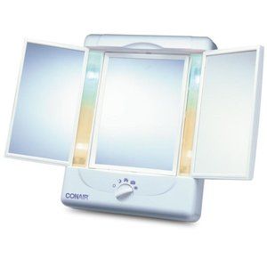 TGTM7LXC - Three-Flap Mirror with 4 Light Settings, 5x or 1x Magnification, Whit